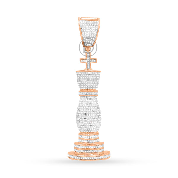 10K Yellow Gold Chess Piece Pendent With 1.00CT Diamond