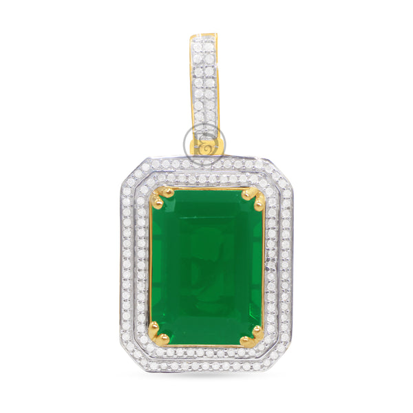 10K Yellow Gold Pendant With 0.50CT Diamonds and synthetic Ruby