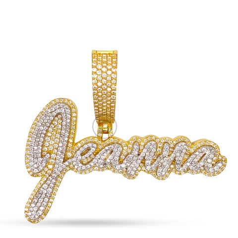 10K Yellow Gold Diamond Custom Pendant with Personalized Name