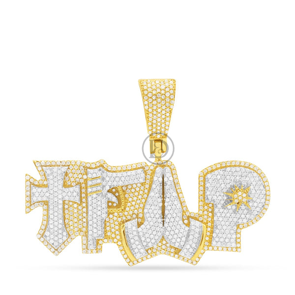 10K Yellow Gold Trap Pendant With 3.10CT Diamonds