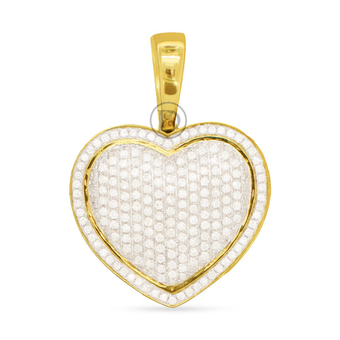 10K Yellow Gold Heart Pendant With 0.75CT Diamonds