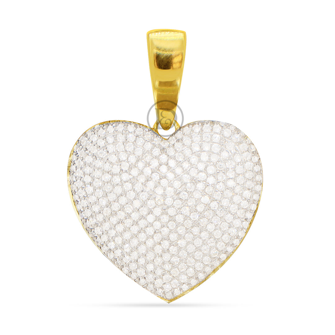 10K Yellow Gold Heart Pendant With 0.85CT Diamonds