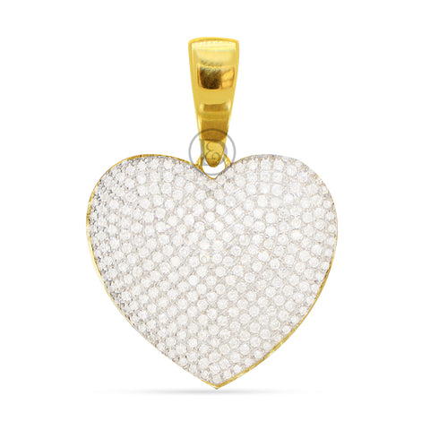 10K Yellow Gold Heart Pendant With 0.85CT Diamonds