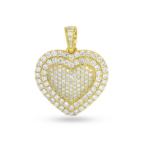 10K Yellow Gold Heart Pendant With 2.00CT Diamonds