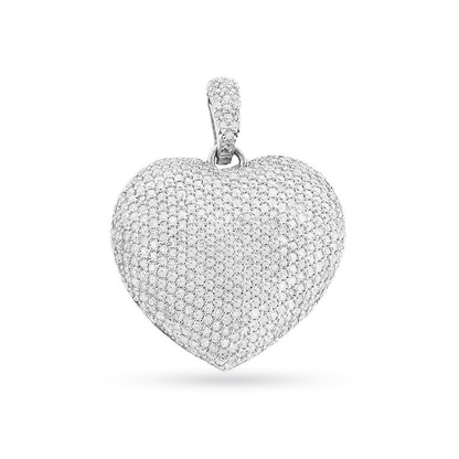 14K Yellow Gold Heart Pendant With 2.83CT Diamonds