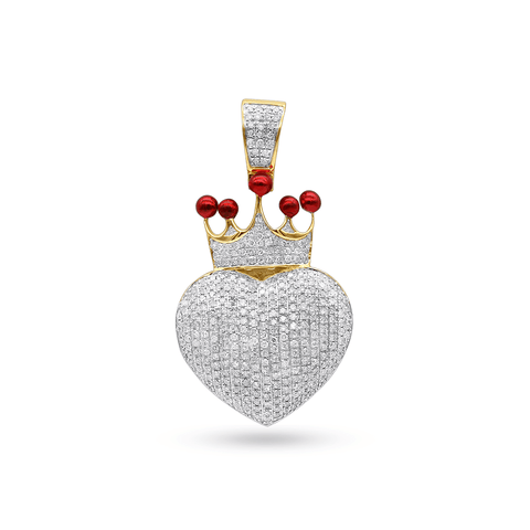 10K Yellow Gold Heart Pendant With 0.75 CT Diamonds