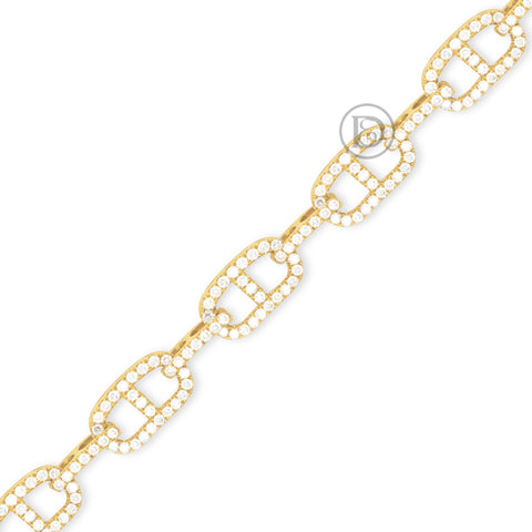 10K Yellow Gold Men's Bracelet With 5.00 CT Diamonds