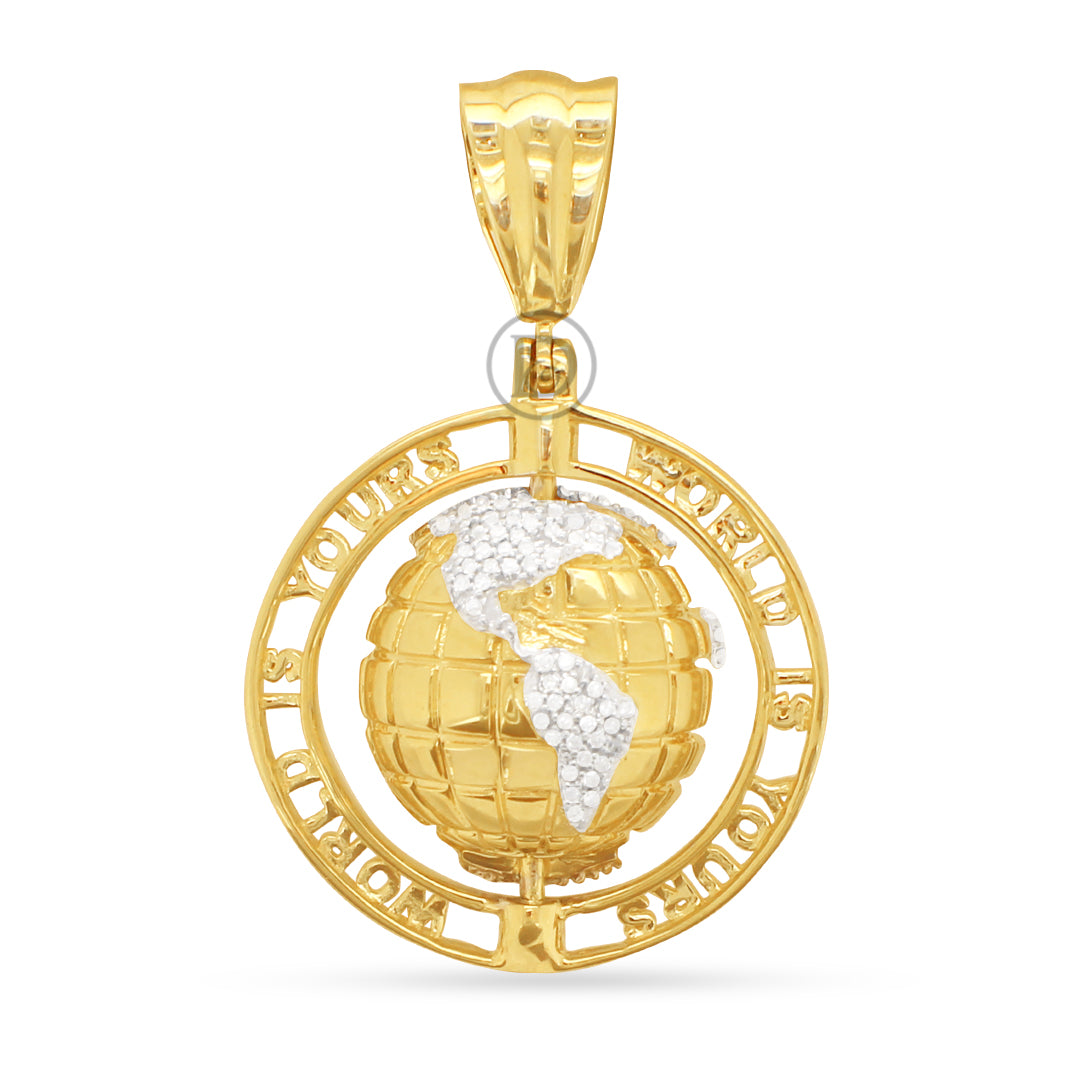 10K Yellow Gold Globe Pendant With 0.57CT Diamonds