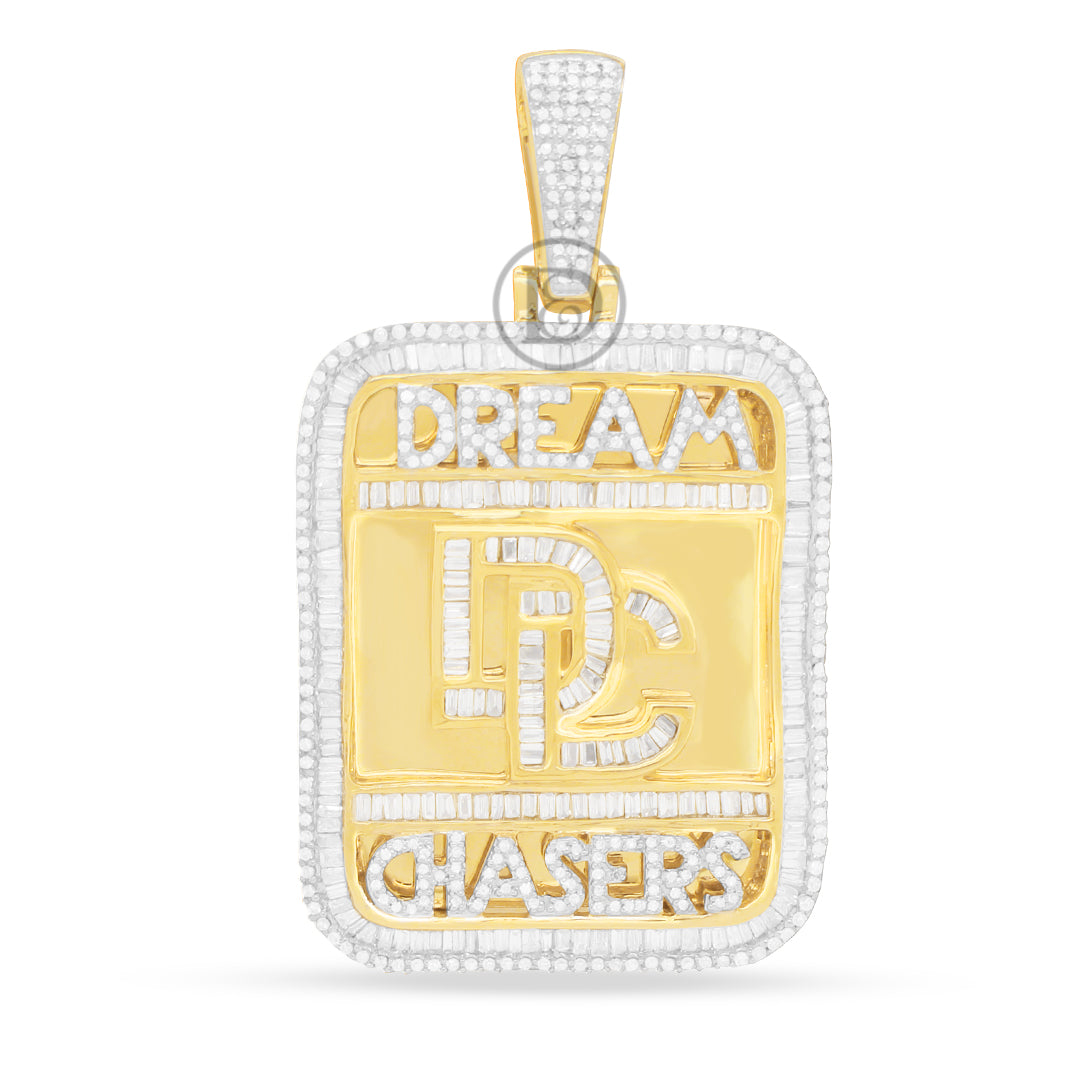 10k yellow gold custom pendant with2.00 ct diamonds