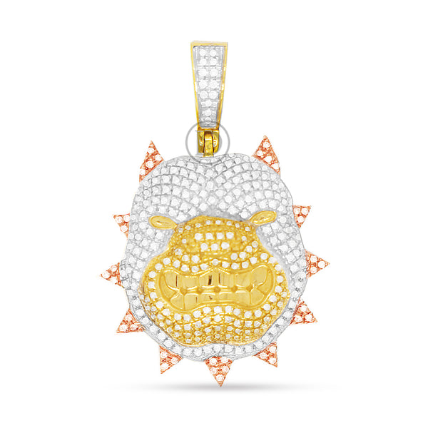 10k yellow gold bull dog with 0.65ct diamonds