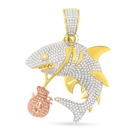 10k yellow gold custom pendant with 1.27ct  diamonds
