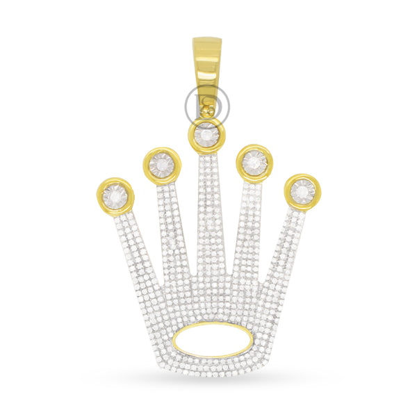 10k yellow gold custom pendant with 0.95ct diamonds