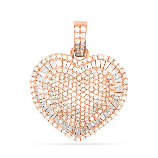 10K yellow gold heart pendant with 3.05ct diamonds
