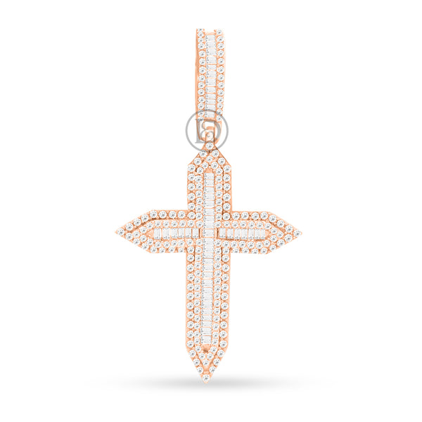 10k yellow gold cross pendant with 1.15ct diamonds
