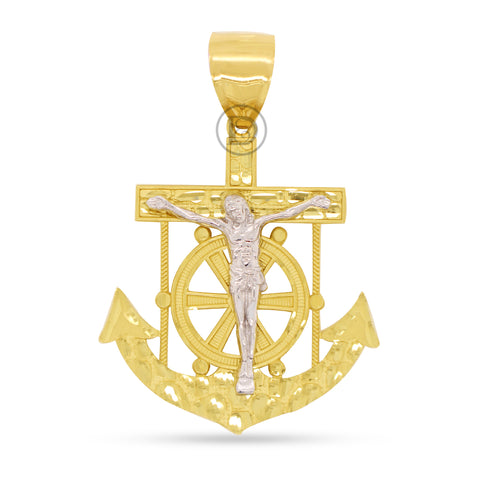 10k yellow gold anchor pendant