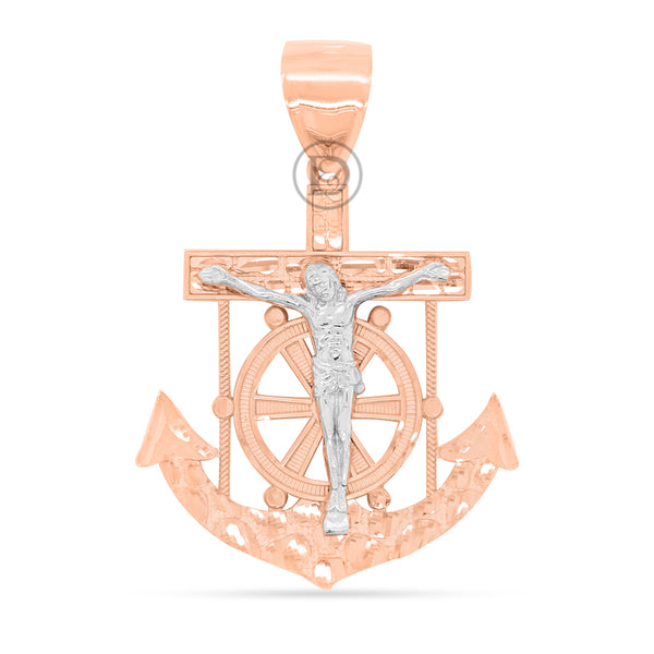 10k yellow gold anchor pendant
