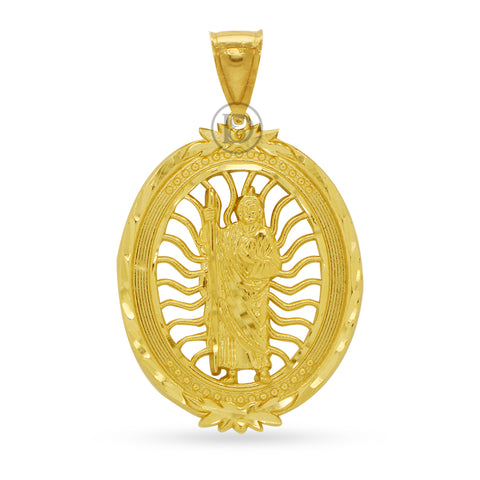 10k gold oval pendant