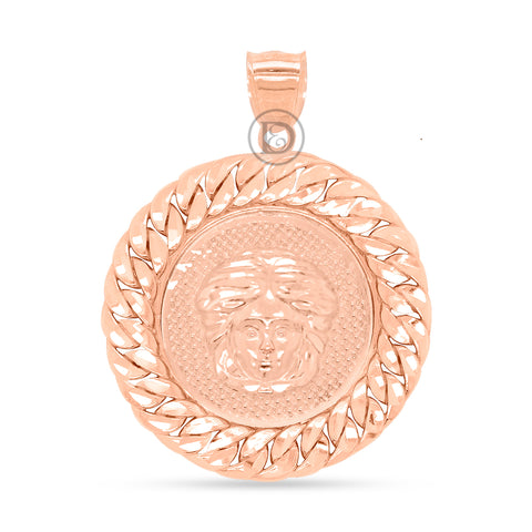 10k gold circle versace pendant