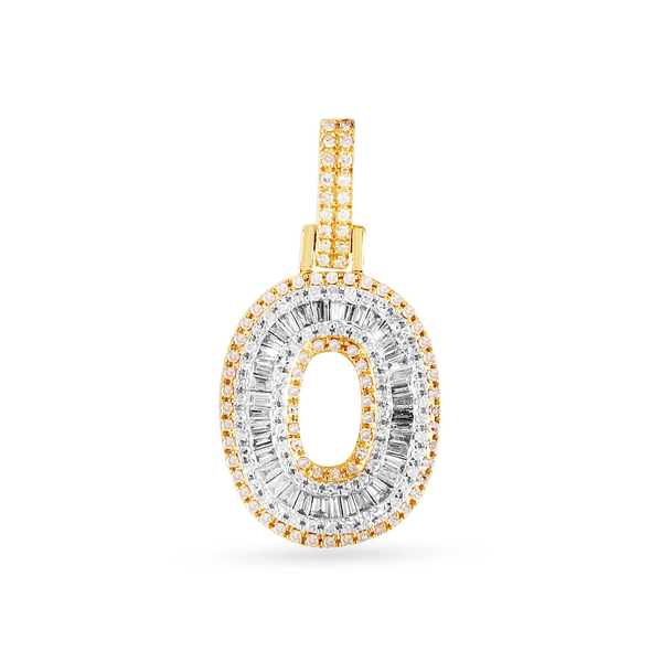 14K Yellow Gold Initial Pendant With 0.65CT Diamonds