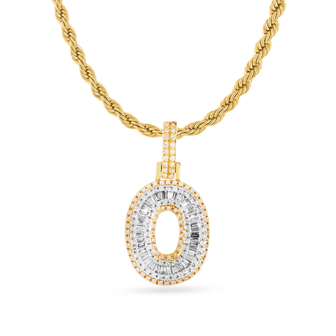 14K Yellow Gold Initial Pendant With 0.65CT Diamonds