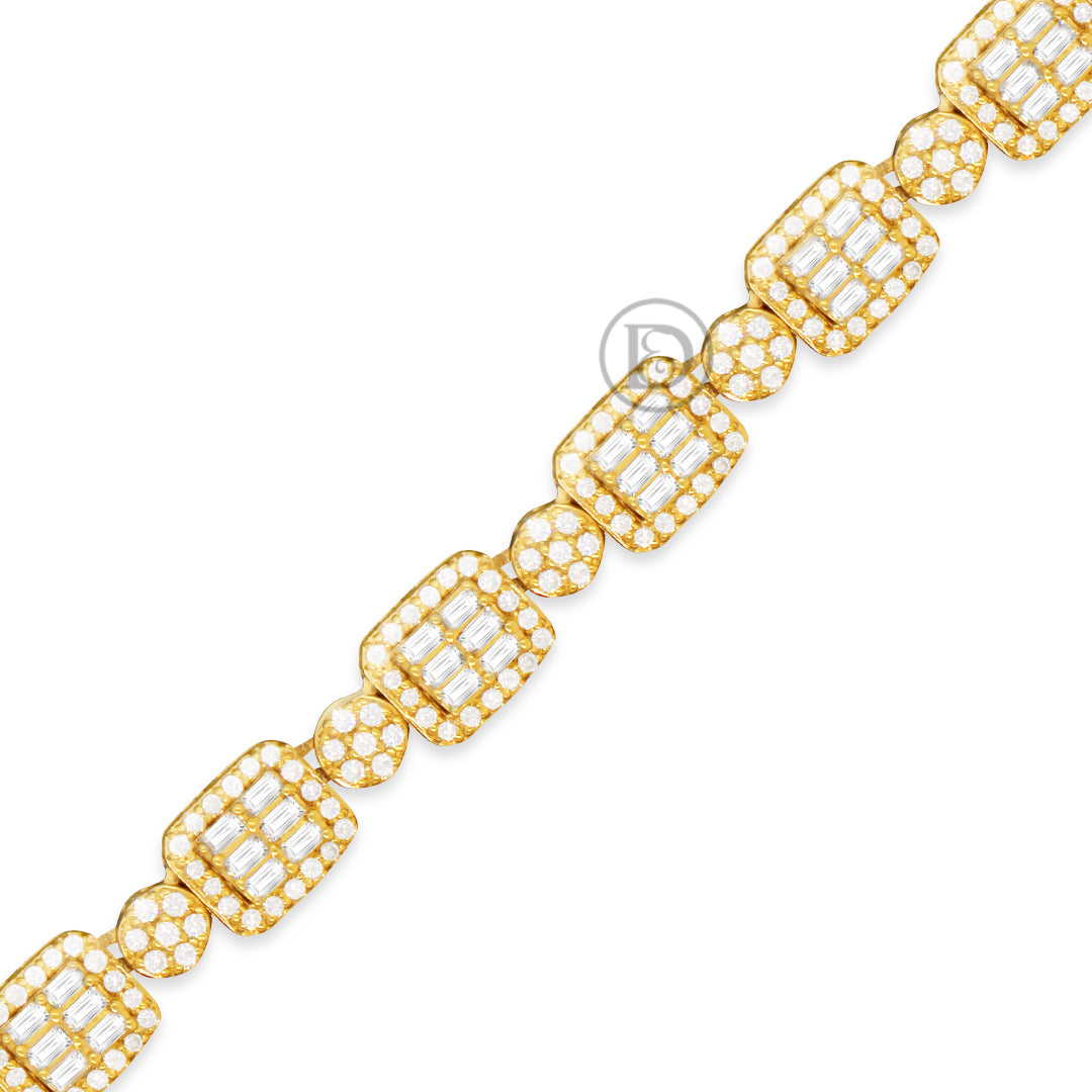 10k Yellow/White/Rose Gold Tennis Chain With 3.85CT Diamonds