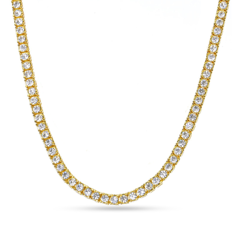10K Yellow Gold Tennis Chain With 9.51CT Diamonds