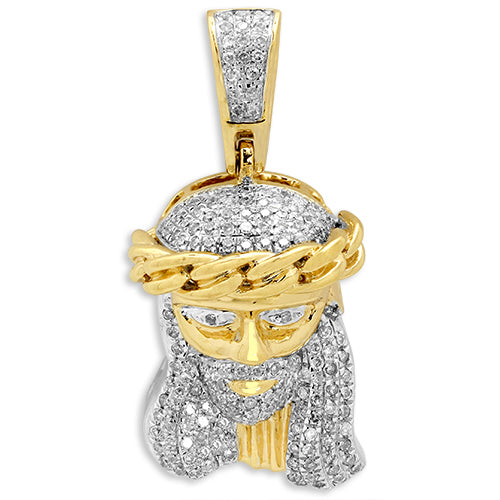 10KY 0.33CTW DIAMOND MIAMI CUBAN JESUS PENDANT