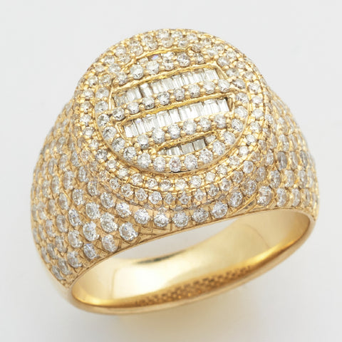 10KY 3.30CTW DIAMOND BAGUETTE ROUND DOME RING