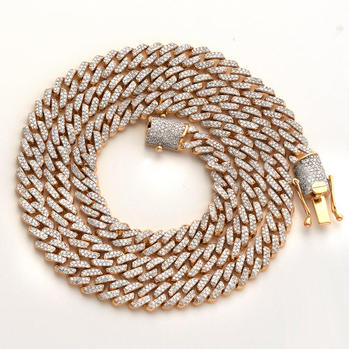 10KR 5.85CTW DIAMOND SQUARE LINK MIAMI CUBAN CHAIN