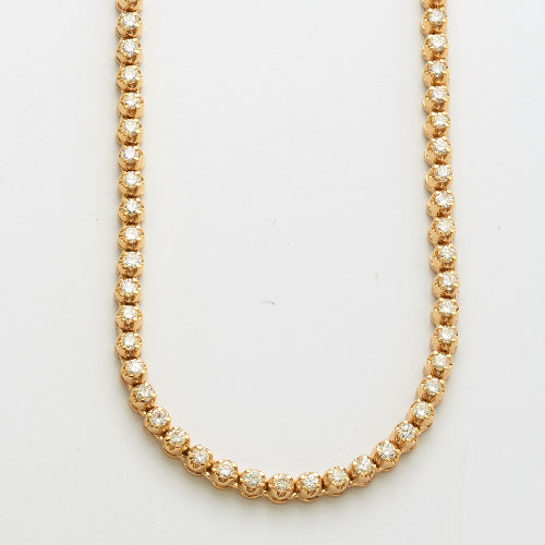 10KY 6.65CTW DIAMOND BUTTERCUP TENNIS NECKLACE