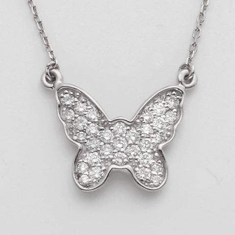 14KW 0.50CTW DIAMOND BUTTERFLY NECKLACE