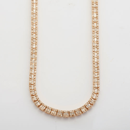 14KW 9.00CTW BAGUETTE DIAMOND SQUARE CLUSTER