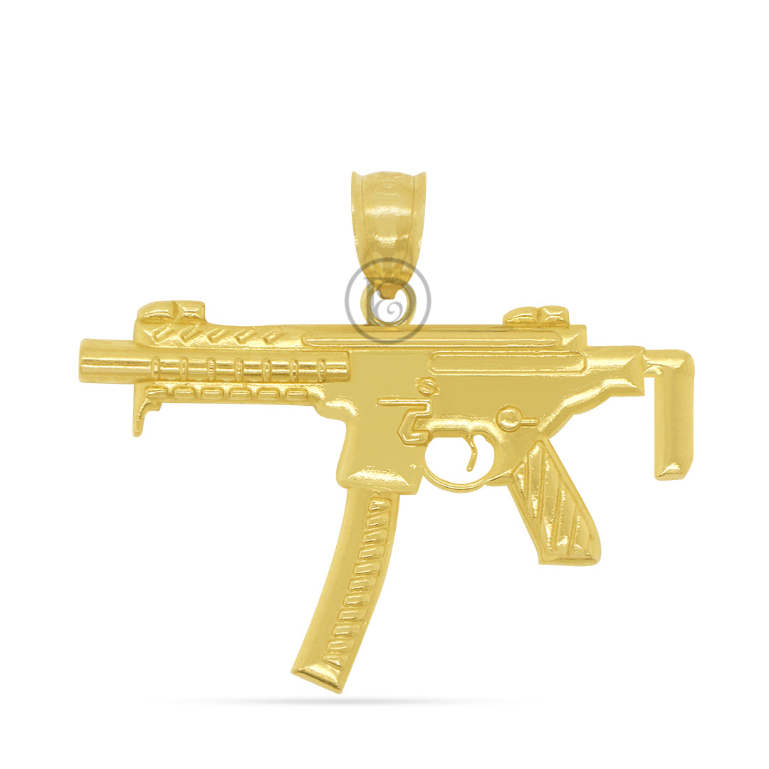 10k gold gun pendant