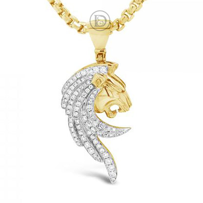 Custom Diamond Pendant 1.20 CTW Round Cut 10K Yellow Gold