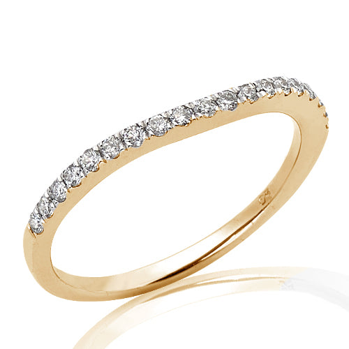 14KY 0.25CTW MACHINE SET DIAMOND CURVED BAND