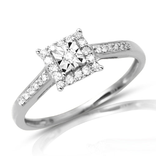 14KW 0.20CTW DIAMOND ILLUSION SET SQUARE HEAD PROM