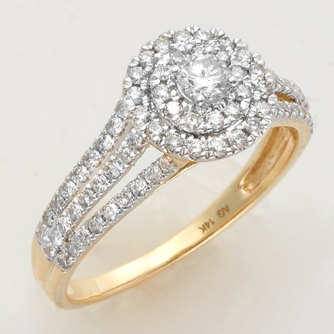 14KY 0.75CTW DIAMOND BRIDAL RING - DOUBLE ROUND
