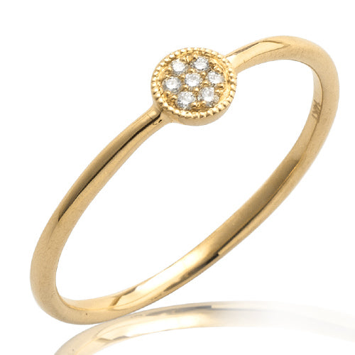 14KY 0.04CTW DIAMOND FLAT DISC RING