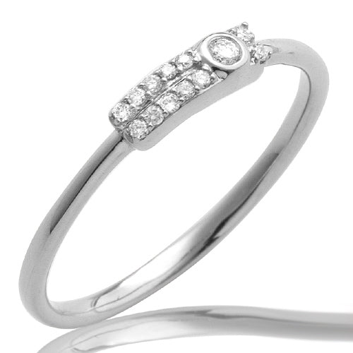 14KW 0.07CTW DIAMOND 2-ROW RING