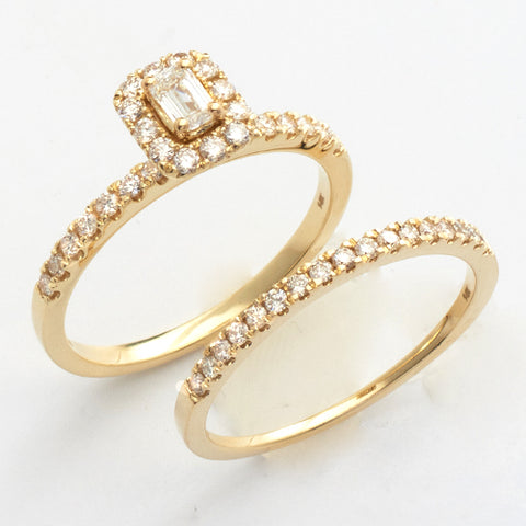 14KY 0.75CTW ENGAGEMENT RING SET