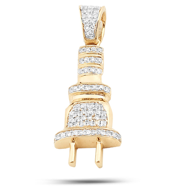 10KY 0.25CTW DIAMOND PLUG PENDANT