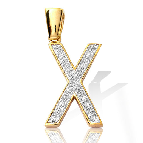 10KY 0.20CTW DIAMOND INITIAL PENDANT - "X"