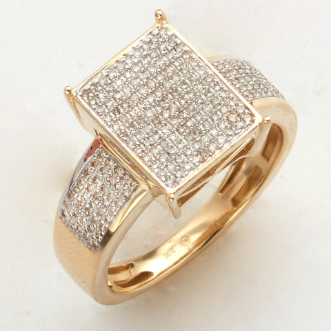 10KY 0.35CTW MICROPAVE DIAMOND RECTANGLE HEAD RING