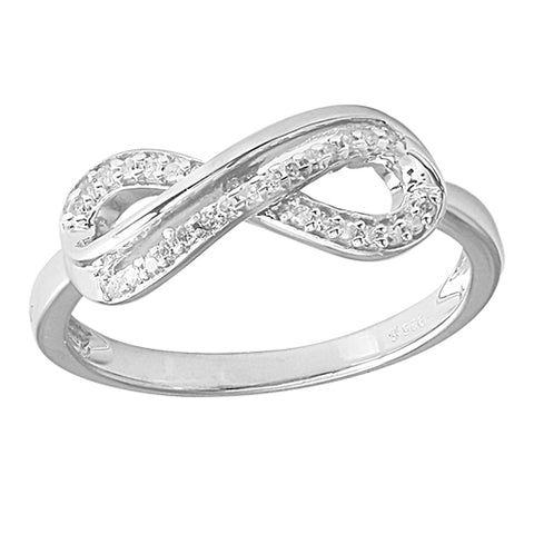 Sterling Silver 0.15CTW DIAMOND INFINITY RING