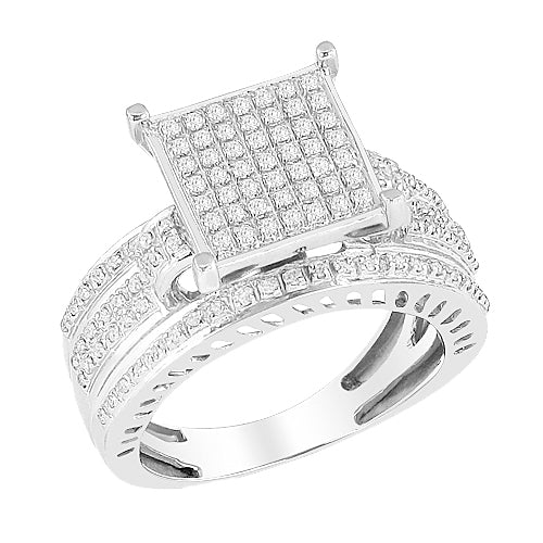 Sterling Silver 0.50CTW DIAMOND FANCY RING