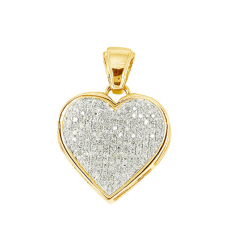 Yellow Silver 0.25CTW DIAMOND HEART PENDANT