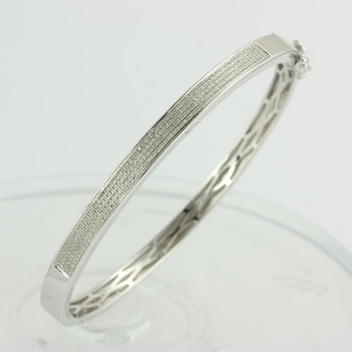 Sterling Silver 0.65CTW MICROPAVE DIA BANGLE
