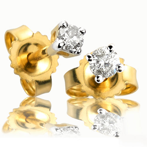 14KY 0.10CTW ROUND DIAMOND EARRING STUDS