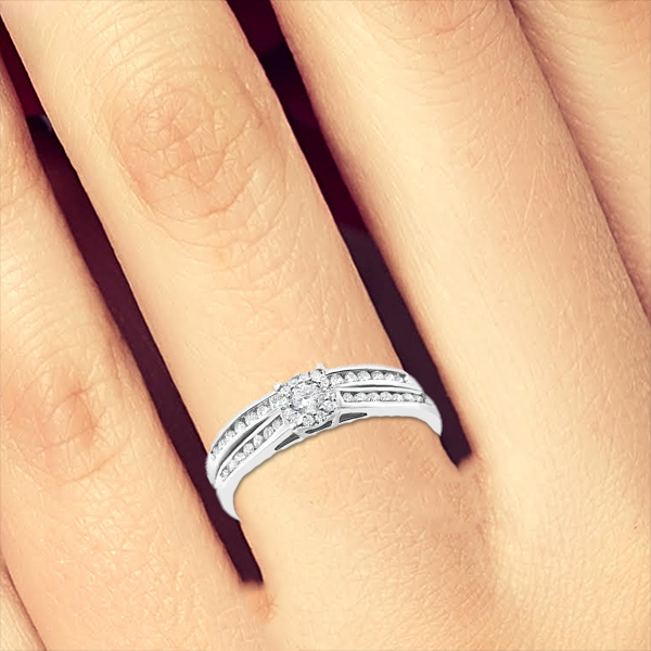 Diamond Engagement Ring .35 CTW Round Cut 14K White Gold