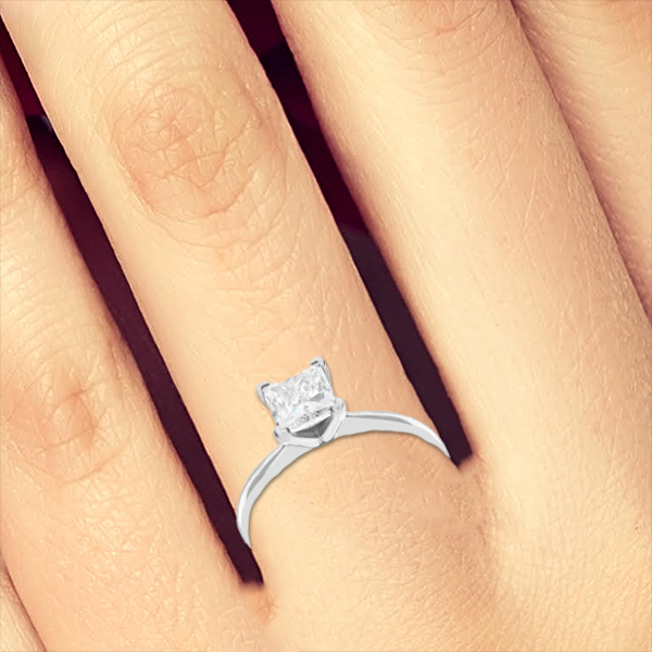 Diamond Engagement Ring 1 CTW Princess Cut 14K White Gold